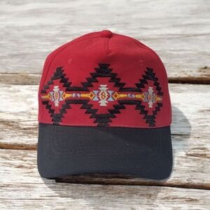 Red and Black Geometric Pattern Cap